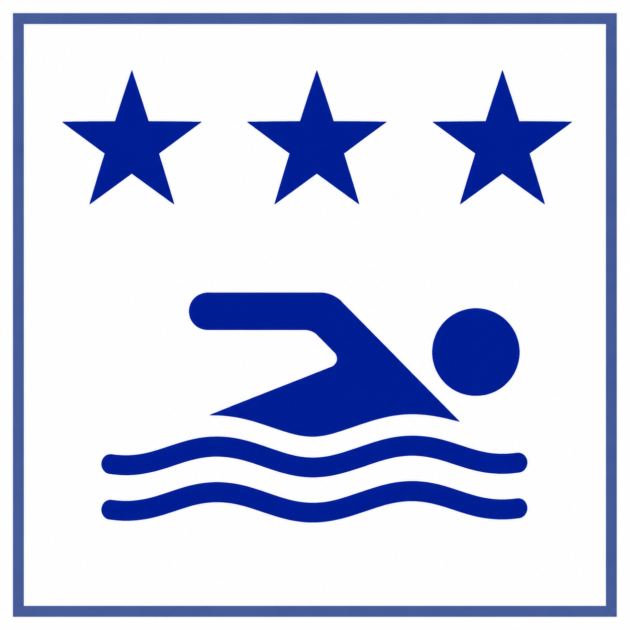 EU-Symbol für ausgezeichnete Badegewässerqualität im Strandbad St. Alban